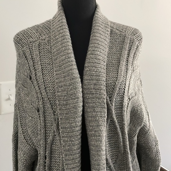 Apt. 9 Sweaters - Apt 9 Cardigan Women Size XL Gray Open Front Chunky Cable Knit Pattern Long